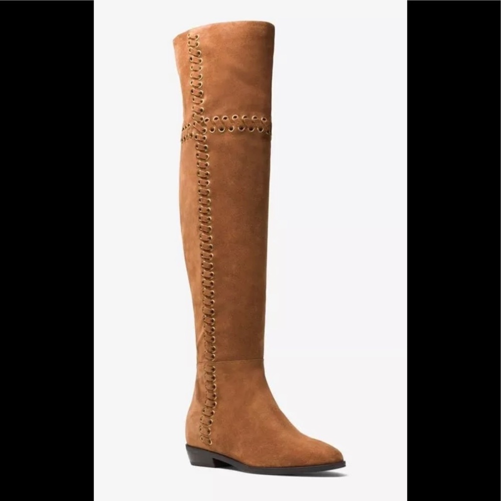 MK, Caramel Suede Over the Knee Boot. Size 8, NWOT